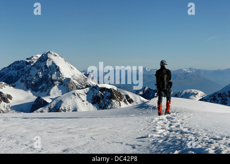 Bergsteiger auf Gletscher, Ortlergebiet - mountaineer sur glacier, gruppo ortles Banque D'Images