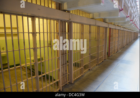 Les cellules de prison au pénitencier d'Alcatraz Banque D'Images