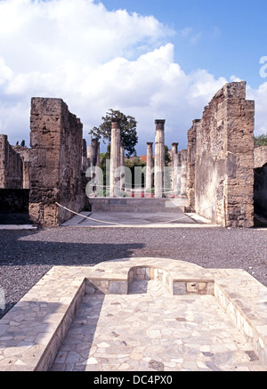 Ruines de la villa romaine, Pompéi, nr. Naples, Campanie, Italie, Europe. Banque D'Images