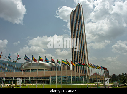 Gratte-ciel de l'Union africaine et centre de conférence office complex (AUCC), Addis Abeba, Ethiopie Banque D'Images