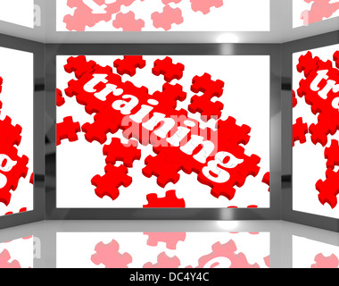 La formation à l'écran montrant l'Éducation Banque D'Images