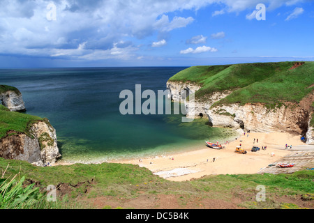 Flamborough North Landing Beach Yorkshire Angleterre Angleterre Europe Banque D'Images