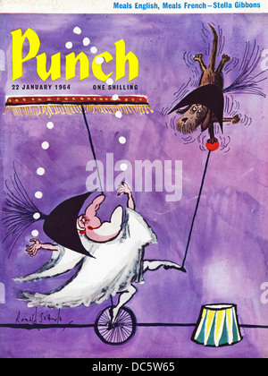 Couverture de magazine Punch par Ronald Searle 22 janvier 1964 Banque D'Images