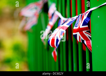 Bunting traditionnels de l'Union flag au Yorkshire Banque D'Images