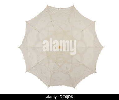 Parapluie dentelle isolé sur fond blanc Banque D'Images