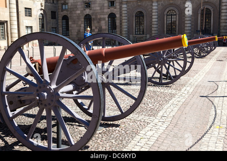 Cour extérieure. Palais Royal de Stockholm.La Suède. Banque D'Images