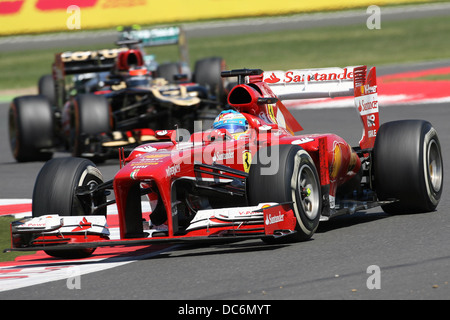 Fernando Alonso, Ferrari F1, F1 2013, GP britannique de Silverstone. Banque D'Images