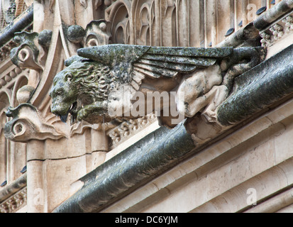 TOLEDO - 8 mars : Détail de l'animal comme dans la pluie de gothique spouter atrium de Monasterio de San Juan de los Reyes Banque D'Images