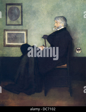 Ce tableau de James Whistler-Portrait de Thomas Carlyle, a été acheté par la société de Glasgow, en dépit des protestations. Banque D'Images