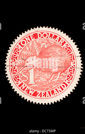 Vieux timbre rond Nouvelle-zélande Banque D'Images