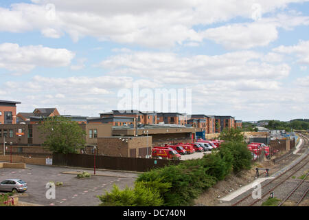 Banbury, Oxfordshire, UK. 10 août 2013. Les travailleurs des postes se sont réunis dans le centre-ville de sensibilisation du public pour la campagne pour la protection contre la privatisation des services postaux. Bureau de tri, Merton street, Banbury. Crédit : David Hawtin/Alamy Live News Banque D'Images