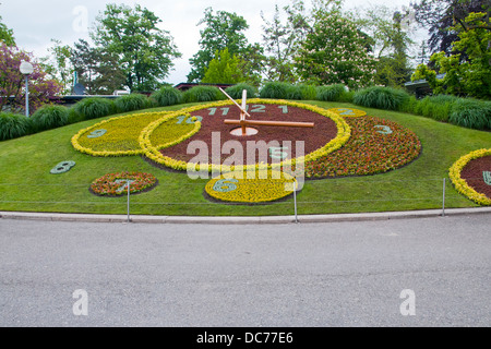 L'horloge de fleurs, Genève, Suisse, Europe Banque D'Images