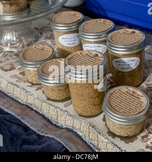 Petit artisan maison en pierre lot terrain moutardes. Banque D'Images