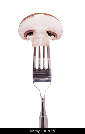 Fourche à l'aide d'un champignon brun Banque D'Images