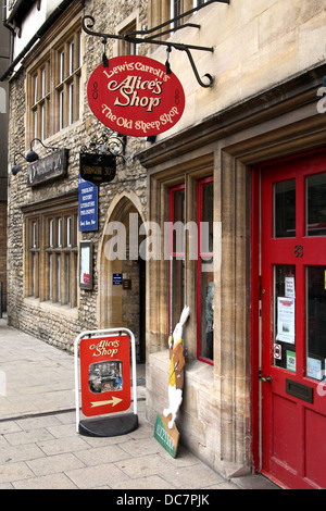 Lewis Carroll, Alice's shop à Oxford au Royaume-Uni. Banque D'Images