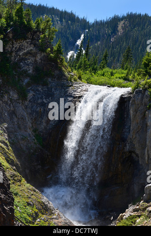 Cascades sur Adam Creek dans la Wallowa Montagnes de l'Oregon. Banque D'Images