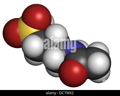 Le traitement de l'alcoolisme, la drogue de l'acamprosate structure chimique. Les atomes sont représentés comme des sphères avec codage couleur classiques Banque D'Images