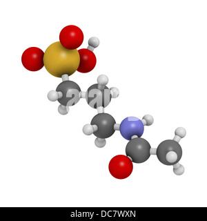 Le traitement de l'alcoolisme, la drogue de l'acamprosate structure chimique. Les atomes sont représentés comme des sphères avec codage couleur classiques Banque D'Images