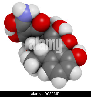 Doxycycline antibiotique tétracycline (classe), la structure chimique. Les atomes sont représentés comme des sphères de couleur classiques Banque D'Images