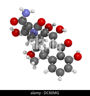 Doxycycline antibiotique tétracycline (classe), la structure chimique. Les atomes sont représentés comme des sphères de couleur classiques Banque D'Images