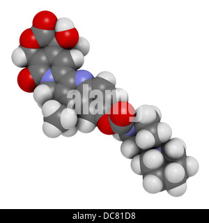 L'irinotécan médicament de chimiothérapie du cancer, la structure chimique. Les atomes sont représentés comme des sphères avec codage couleur classiques Banque D'Images