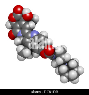 L'irinotécan médicament de chimiothérapie du cancer, la structure chimique. Les atomes sont représentés comme des sphères avec codage couleur classiques Banque D'Images