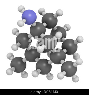 La mémantine Médicaments de la maladie d'Alzheimer, la structure chimique. Les atomes sont représentés comme des sphères avec codage couleur classiques Banque D'Images