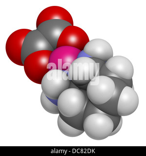 L'oxaliplatine cancer médicament de chimiothérapie, la structure chimique. Les atomes sont représentés comme des sphères avec codage couleur classiques Banque D'Images