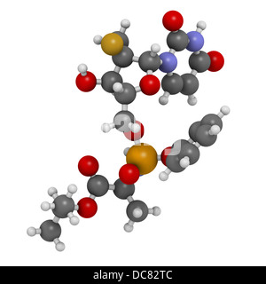 Expérimental Sofosbuvir (2013) de l'hépatite C, la structure chimique des médicaments. Banque D'Images