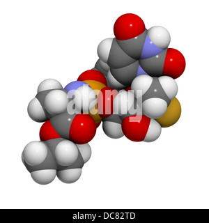 Expérimental Sofosbuvir (2013) de l'hépatite C, la structure chimique des médicaments. Banque D'Images