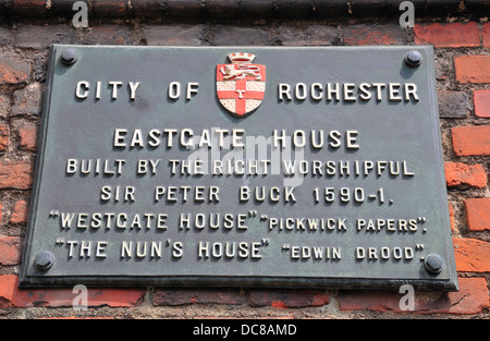 Rochester, Kent, Angleterre, Royaume-Uni. Eastgate House (1591) En vedette dans les romans de Charles Dickens (voir description) Banque D'Images