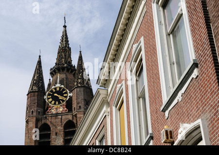 Flèche de la Nieuwe Kerk (nouvelle église) à Delft, Pays-Bas Banque D'Images