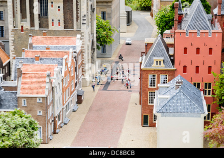 Dutch maisons, immeubles et rues, à Madurodam Parc Miniture Interactive, Pays-Bas Banque D'Images