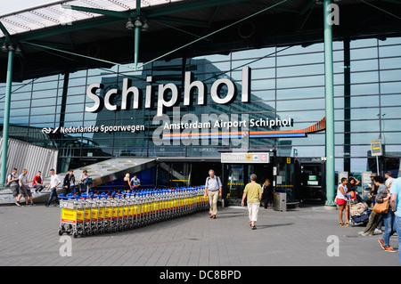 Entrée principale de l'aéroport de Schiphol, Amsterdam Banque D'Images