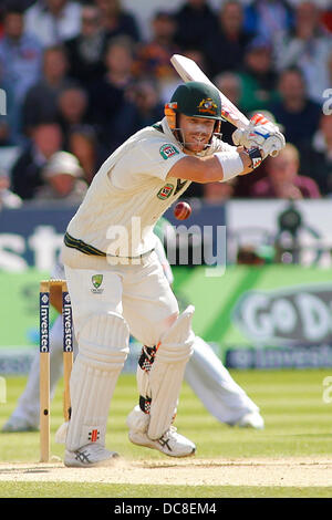 Chester Le Street, au Royaume-Uni. Août 12, 2013. David Warner pendant quatre jours de l'Investec Cendres 4e test match à l'Emirates Stade Riverside, le 12 août 2013 à Londres, en Angleterre. Credit : Mitchell Gunn/ESPA/Alamy Live News Banque D'Images