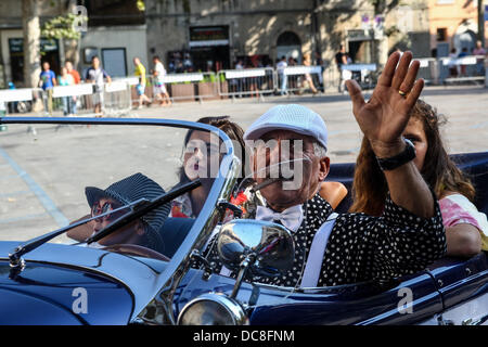 Senigallia, Italie. 10 août, 2013. Jamboree d'été 6e jour [International Festival 60's revival Rock & Roll] VIEUX USA parade Voiture à Senigallia, Italie le Aug 10, 2013. Credit : Valerio Agolino/Alamy Live News Banque D'Images