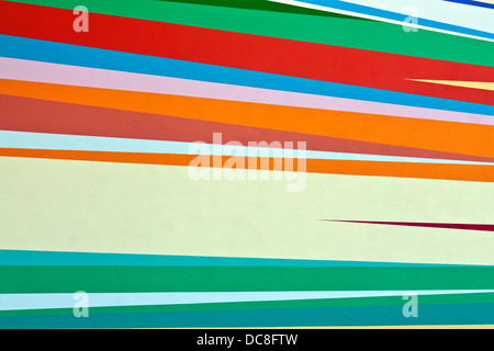 Arrière-plan de bandes colorées peintes sur le mur paint carnival Banque D'Images