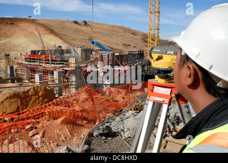 Afrique du Sud près de Ladysmith 2009 Bramhoek Ingula Construction/barrage Pumped Storage Système réside une limite supérieure et inférieure ; Barrages Barrage Banque D'Images