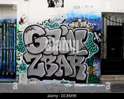 Graffiti sur le mur de la maison de Serge Gainsbourg, rue de Verneuil Paris,France,rive gauche Banque D'Images