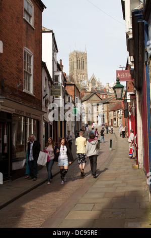 Le détroit, montrant la cathédrale de Lincoln Lincoln Banque D'Images