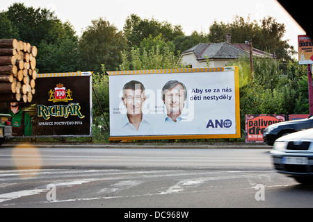 Andrej Babis, Martin Stropnicky, billboard Banque D'Images