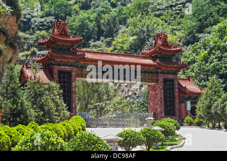 Porte d'entrée à l'iuc, Huashan, monts Qinling Changan District, Chine Banque D'Images