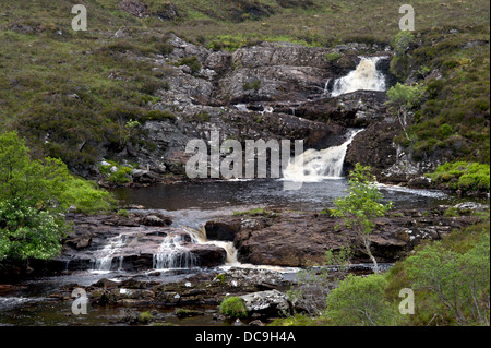 Chutes d'eau près de Fain Bridge Dundonnell Ecosse Banque D'Images