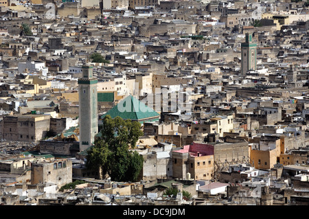 Vue de Fès médina (vieille ville de Fes, Maroc) Banque D'Images