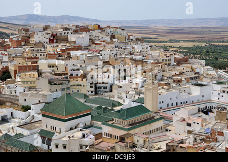 La ville sainte de Moulay Idriss au Maroc Banque D'Images