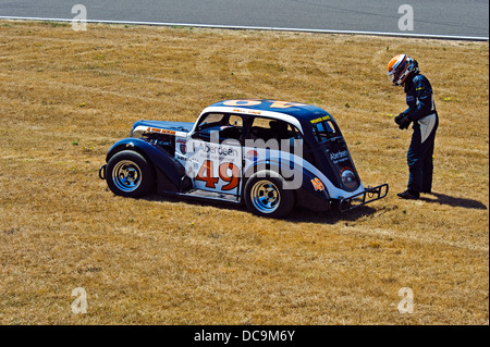 Course automobile sur circuit Ty Croes Anglesey au nord du Pays de Galles UK Banque D'Images