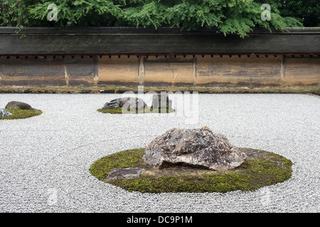 Ryoan-ji jardin zen japonais de Kyoto Banque D'Images