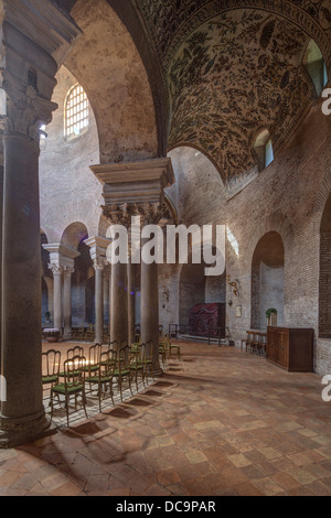 Ambulatoire avec mosaïques, l'église byzantine de Santa Costanza, Rome, Italie Banque D'Images