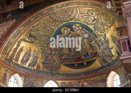 Mosaïques de l'abside demi-coupole, Basilica di Santa Maria Maggiore, Rome, Italie Banque D'Images