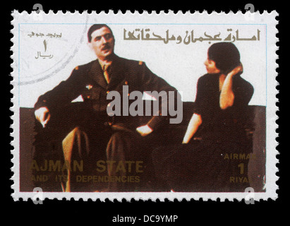 Timbres par Ajman montre Marchall, Foch, vers 1973 Banque D'Images